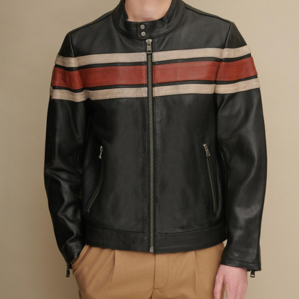 Buy Striped Leather Jacket For Men online in US