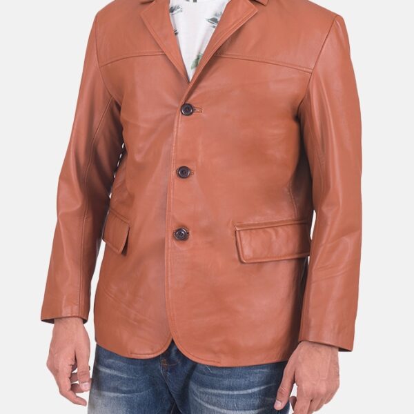 Brown Leather Blazer for men