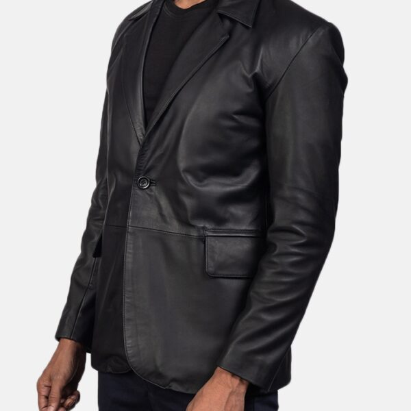 Buy best quality Black Leather Blazer for men