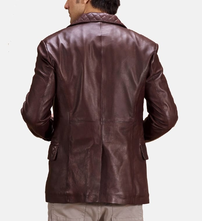 Buy best quality Maroon Leather Blazer for men Maroon Leather Blazer for men