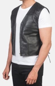 Black Leather Vest for men