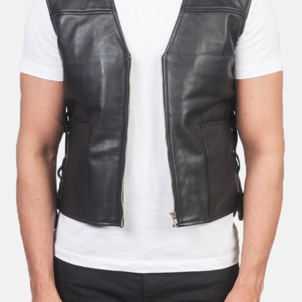 Black Leather Vest for men