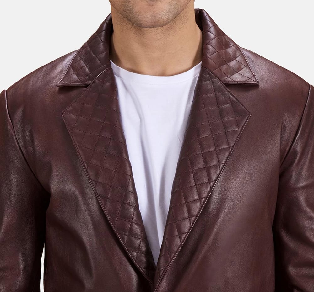 Buy Maroon Leather Blazer for men Maroon Leather Blazer for men