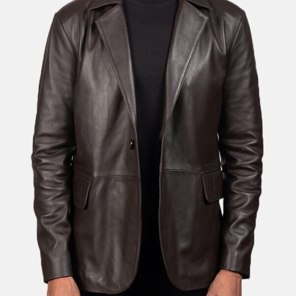 Brown Leather Blazer for men