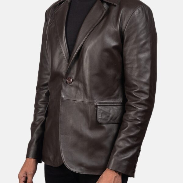 Brown Leather Blazer for men