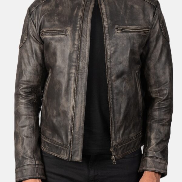 Buy Top Quality Black Leather Bomber Jacket for men