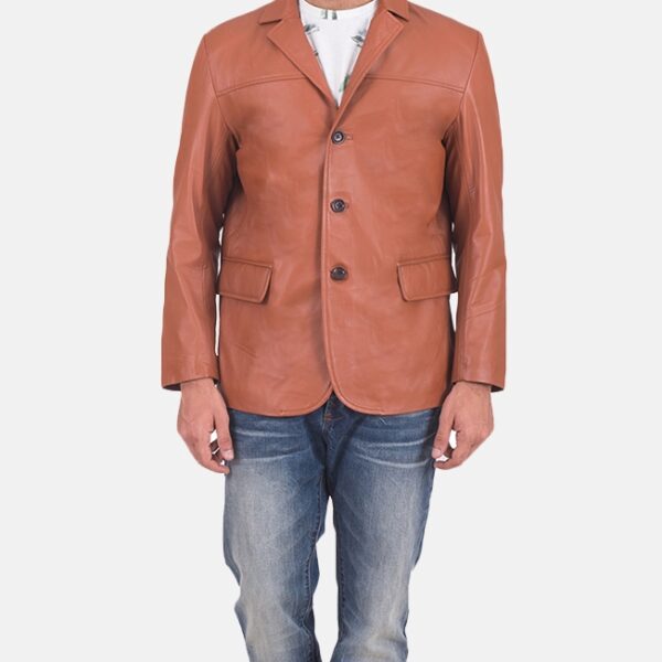 Brown Leather Blazer for men