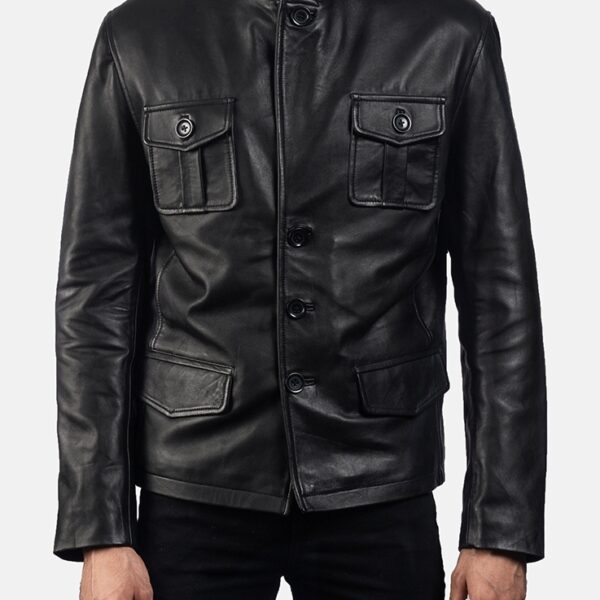 Black Leather Blazer for men