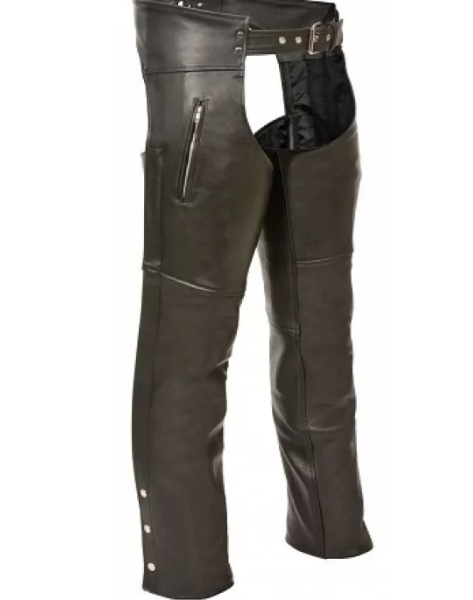 Black Leather Chaps for Motorcycle Riding for men