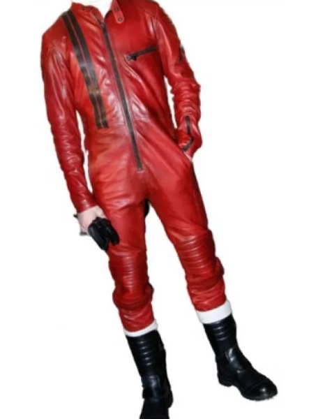 Red Leather Jumpsuit for men