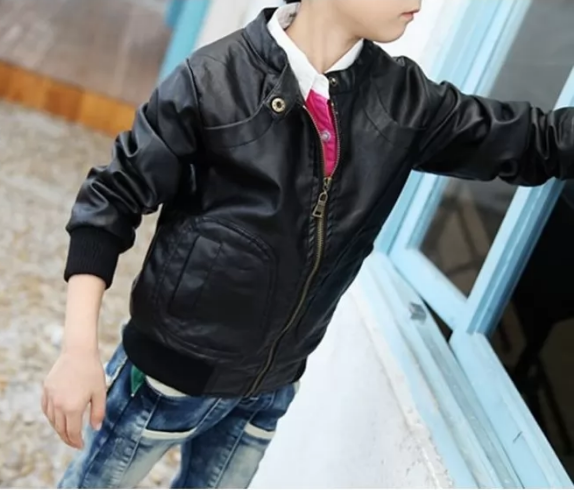 Black Leather Jacket for Boy