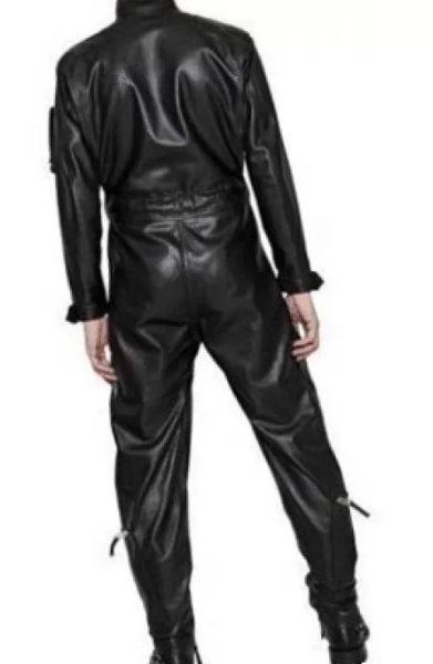 Black Leather Jumpsuit for men