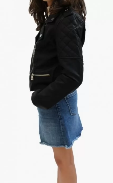 Black Leather Kids Jacket for girl