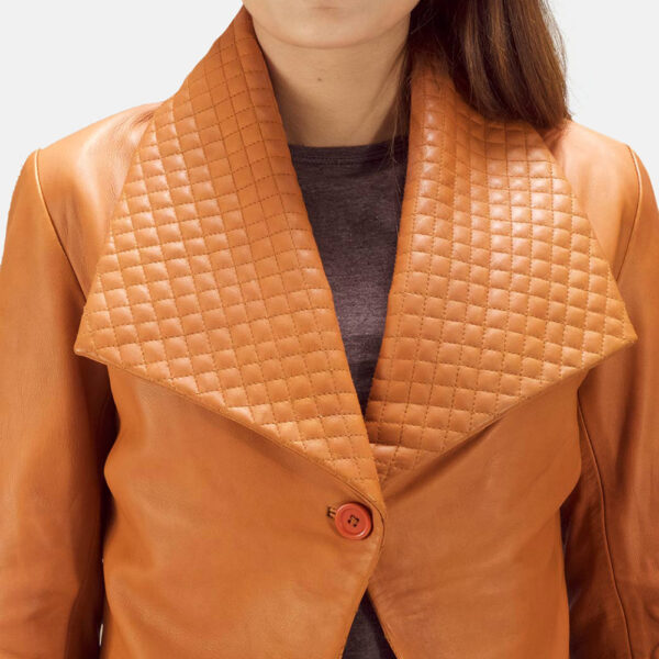 Brown Leather Blazer for women