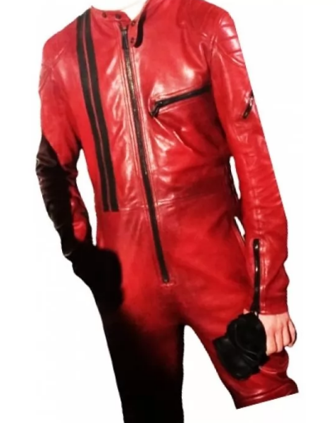 Red Leather Jumpsuit for men