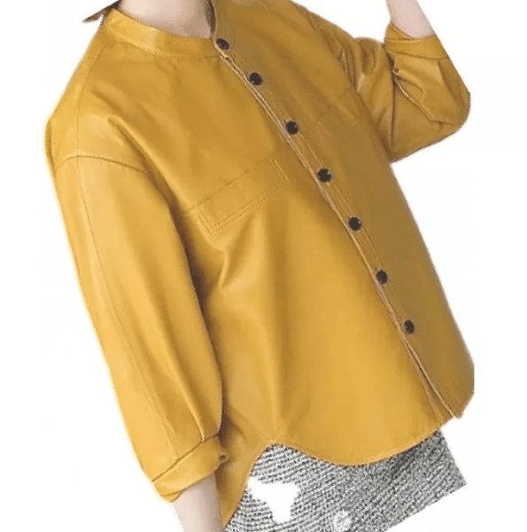 Yellow Leather Top for women