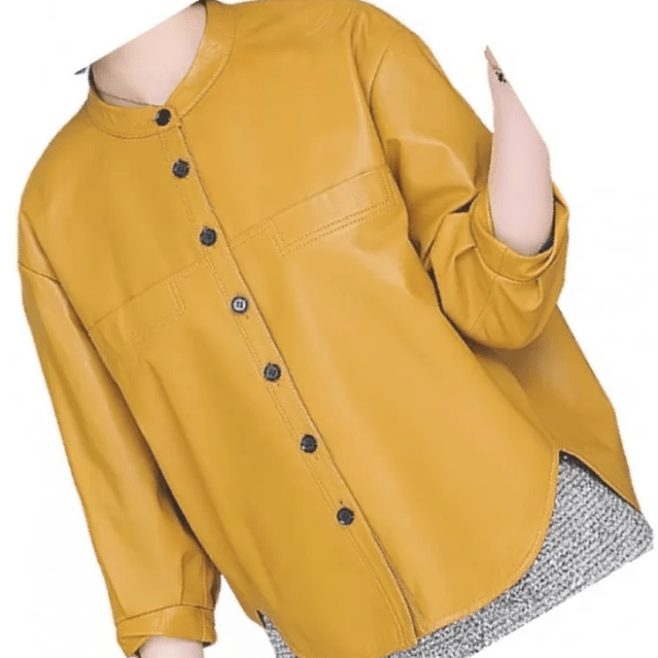 Yellow Leather Top for women