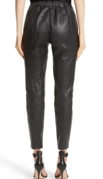 Black Leather Capri Pant For Women
