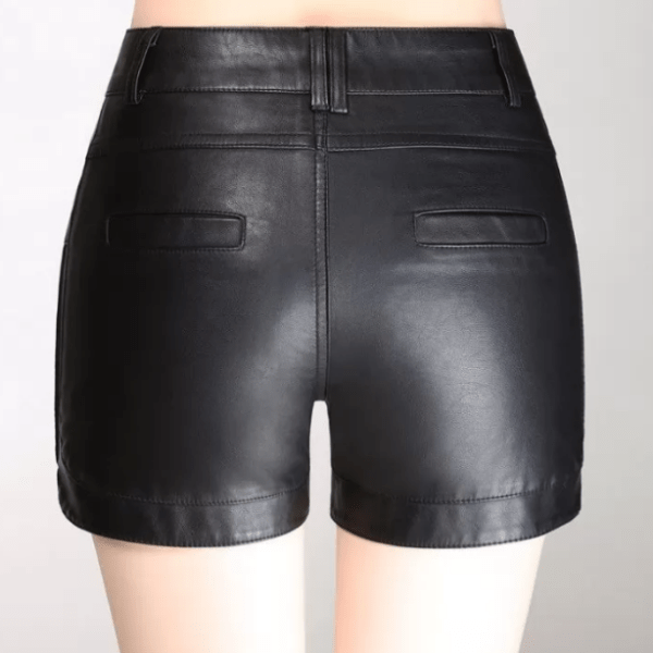 Black Leather Bodycon Shorts for women