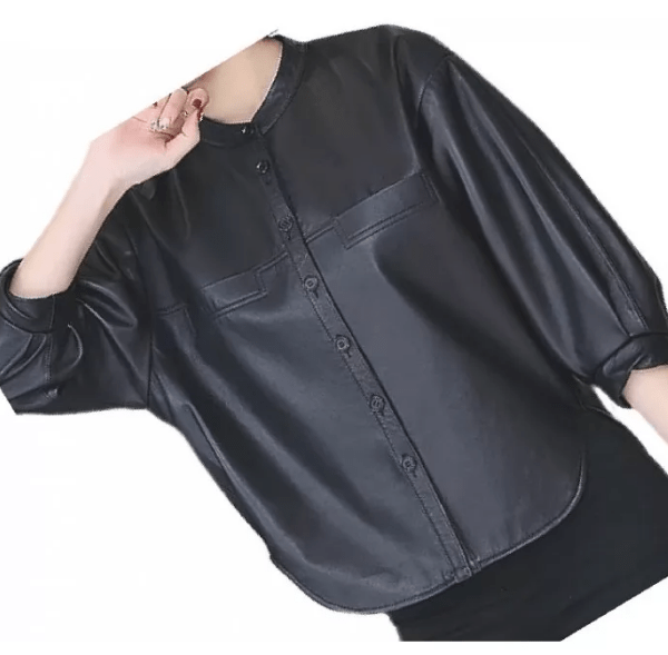 Black Leather Top for women
